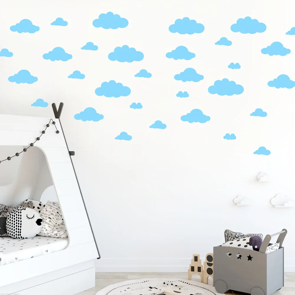 31pcs DIY Large Clouds Wall Decals Children's Room Home Decoration Art