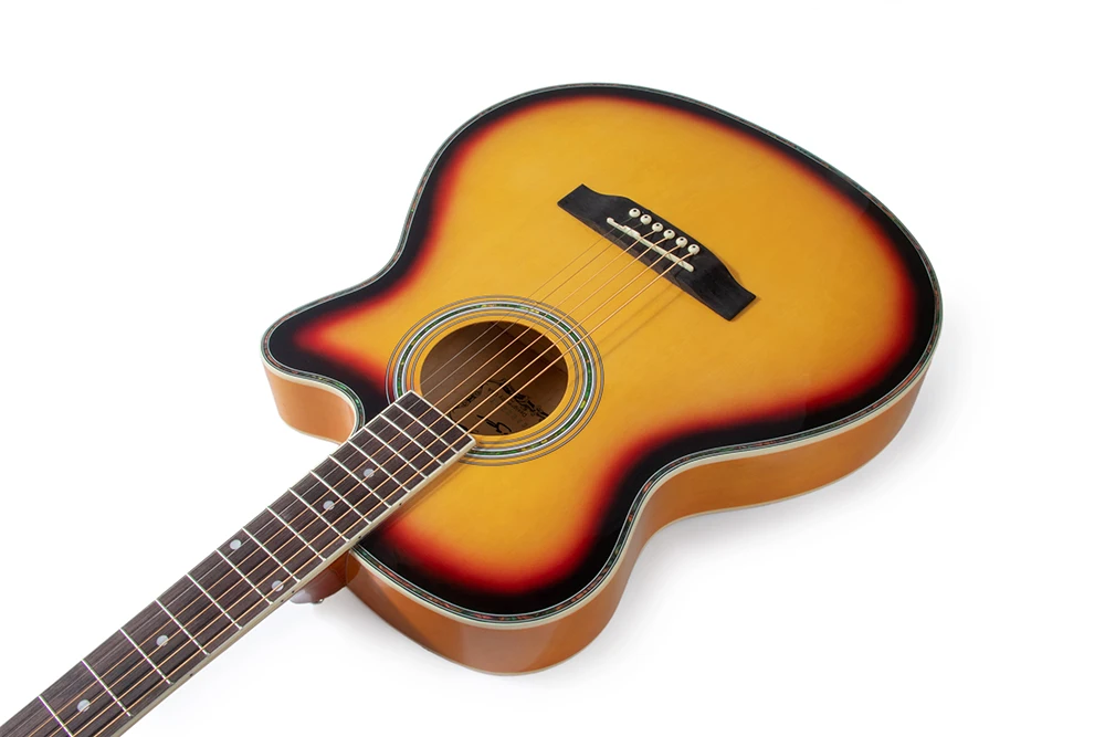 Гитара акустическая электрическая стальная струна 40 дюймов тонкий корпус Flattop Balladry поп-фолк Guitarra 6 струн Cutaway липа High Gloss