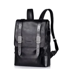 New Classic Men’s Black Genuine Full Grain Leather Travel Backpack Casual Daypack Fashion Trend Rucksack School Book Bag