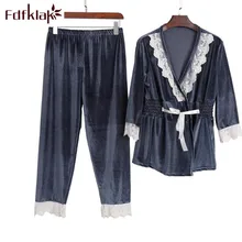 Fdfklak Осень сексуальная пижама с длинным рукавом Для женщин пижамы, одежда для сна, пижама, нарядное платье-Mujer Пижама пижамные комплекты домашней одежды Q711