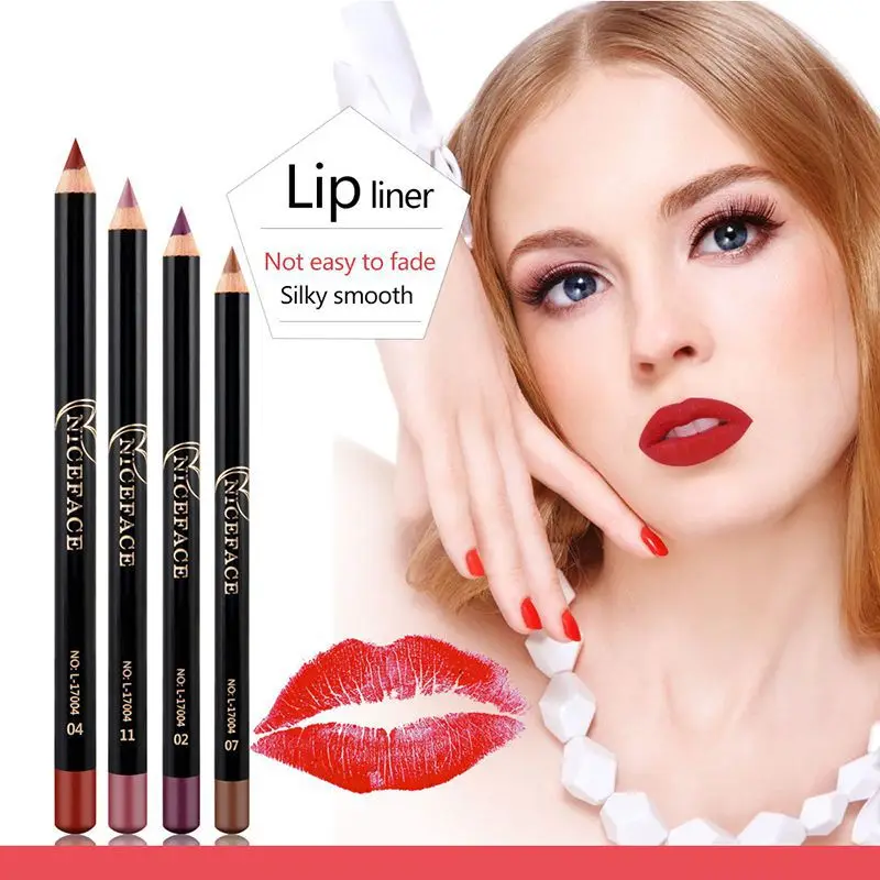 

12pcs/set Professional Matte Pencil Lip Liner Pencil Waterproof Pencils For Lips Long Lasting Lipliner Pen Makeup Cosmetic Tools