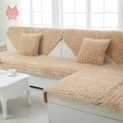 Современный стиль розовый/верблюжий/белый/серый Длинный Меховой чехол для дивана плюшевые тапочки Зимний канапе для верхней моды диван