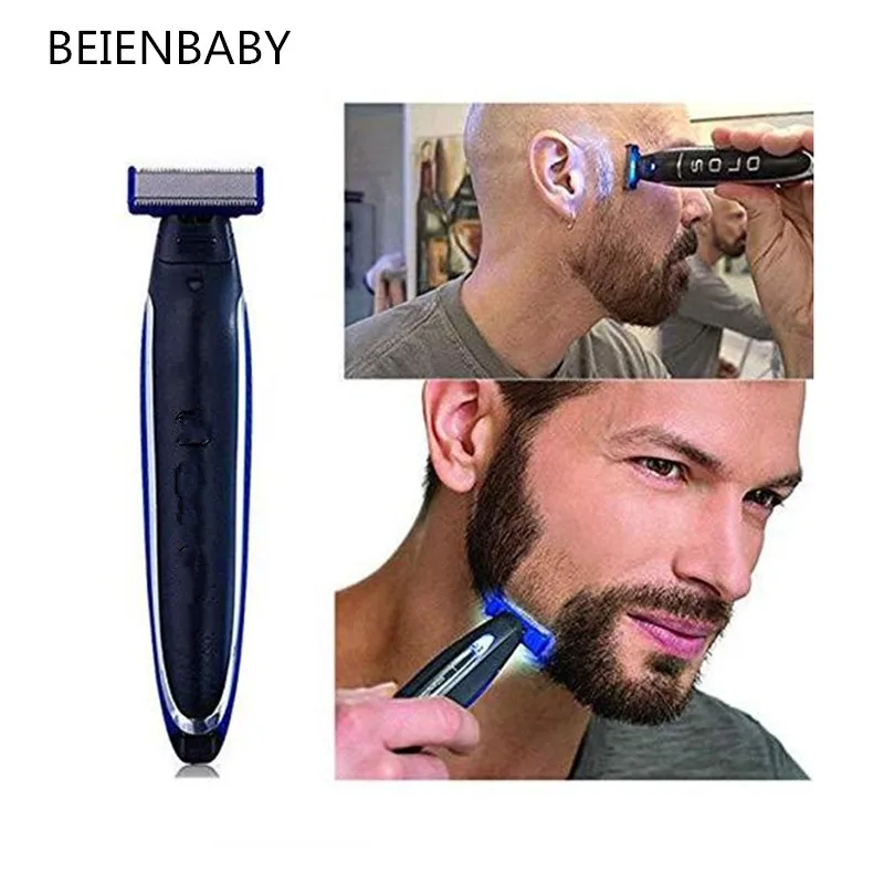 

BEIENBABY One Blade Beard Shaving Razor for Men Electric Shaver Rechargeable Male Back Hair Electronic Razor Travel Body OPP