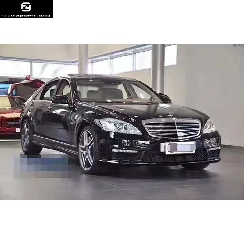 W221 S65 AMG стиль PP Неокрашенный Передний Задний бампер боковые юбки гоночные грили для Mercedes Benz W221 автомобильный комплект кузова 07-13