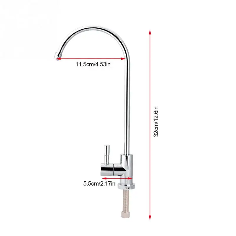 Кухонная раковина из нержавеющей стали кран 360 градусов вращение хром обратный осмос питьевой воды фильтр 1/4 ''гусиная шея кран