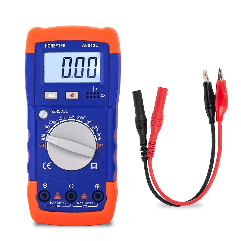 

HQ Capacitor Tester Professional Mini Pocket Multimeter For Capacitance With Feelers For Tester Tip Cable LCD Backlight Screen