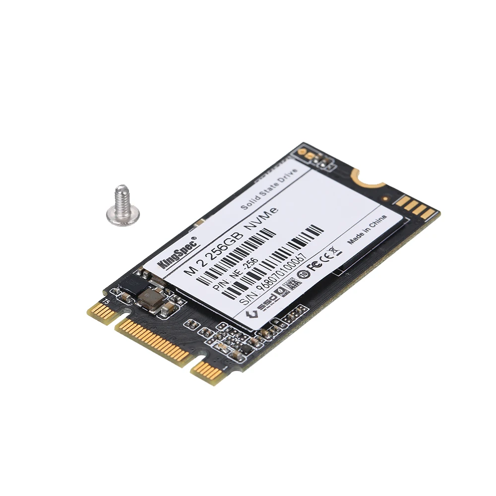Твердотельный накопитель KingSpec 256 ГБ 2242 PCIe 3 0 NVMe M.2 3D NAND SSD внутренний (NE