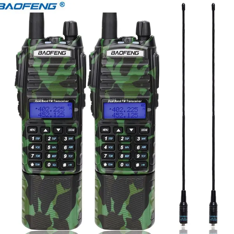 2 шт. Baofeng UV 82 рация 3800 мАч батарея 5 Вт УКВ Портативный охотничий Hf двухдиапазонный