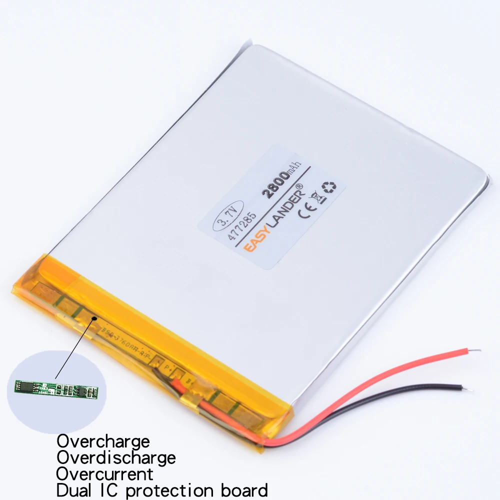 3pcs/Lot  3.7V 2800mAh Polymer Li-ion Battery For