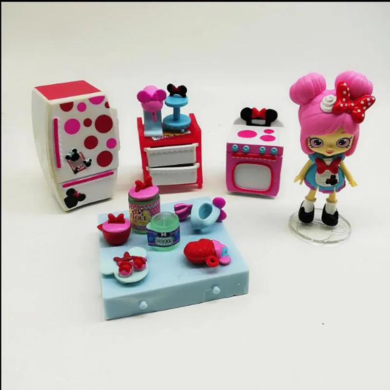 

10cm doll kitchen cooking bedroom toilet series play house toy girl toy