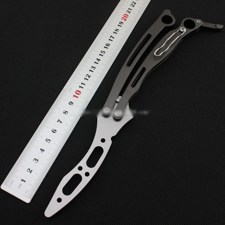 

Amazing High quality Butterfly Knife Toys Practice Silver adult Trainer Folding Knives not sharp blade
