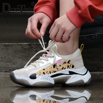

DORATASIA 2019 New Summer INS Hot Women Horsehair Sneakers Cow Leather Suede Large Size 35-42 Women Flat platform Shoes Woman