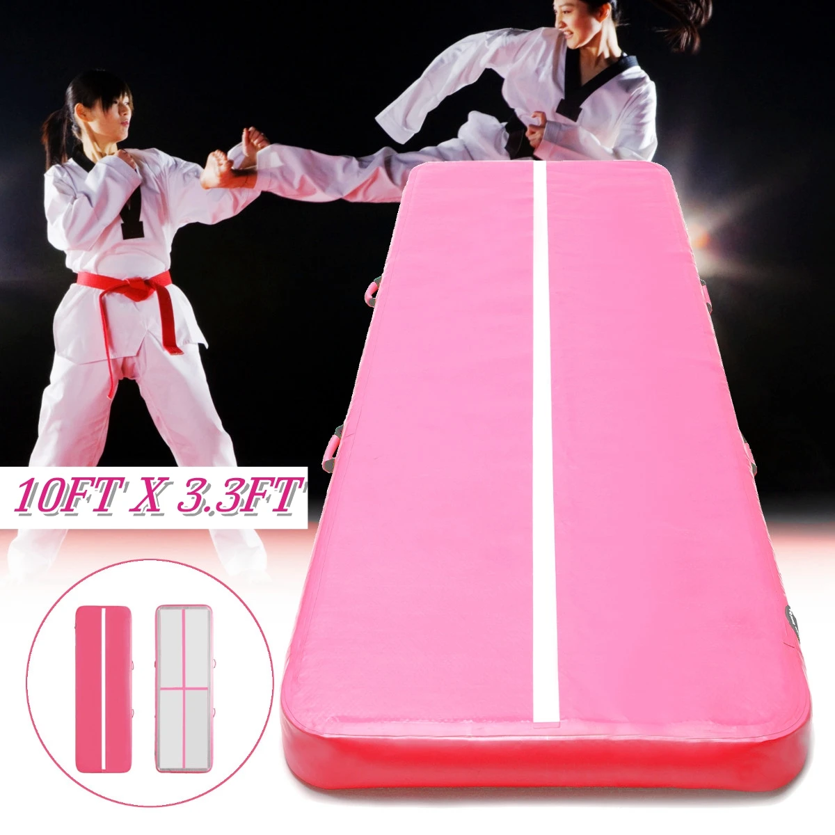 

Gofun AirTrack 100x300x10cm Inflatable Tumble Track Trampoline Air Track Floor Home GYM Gymnastics Inflatable Air Tumbling Mat