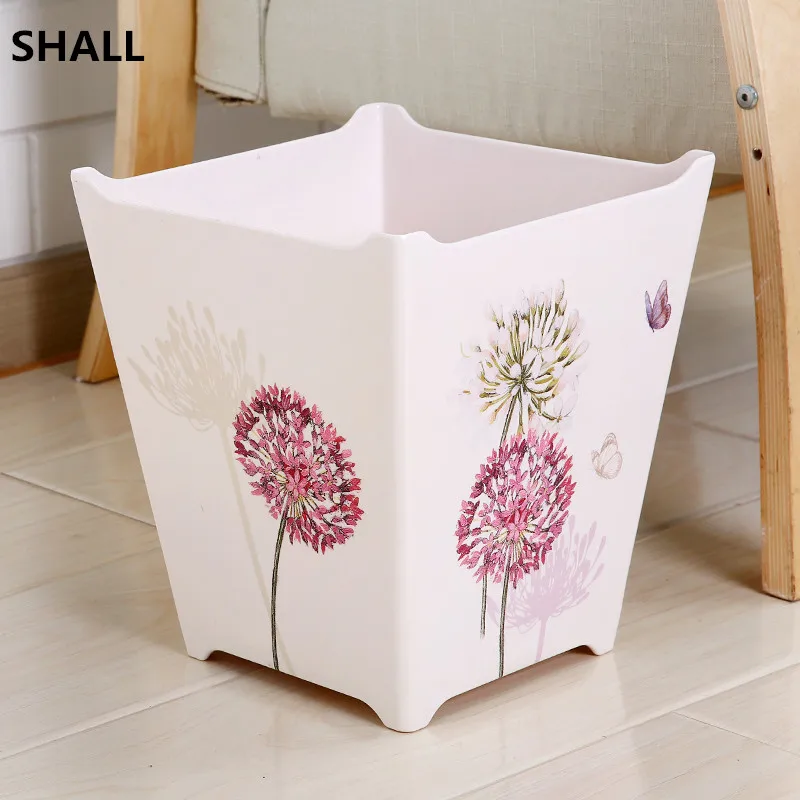 SHALL European Melamine Square No Lid 10L Trash Bin Garbage Can