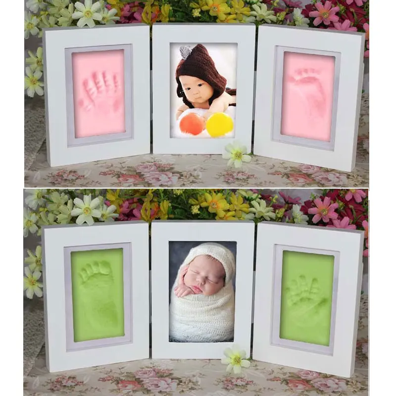 Детская фоторамка Diy отпечаток руки отпечаток Литой Подарочный набор картина с мягкой глиняной крышкой новинка подарок для ребенка