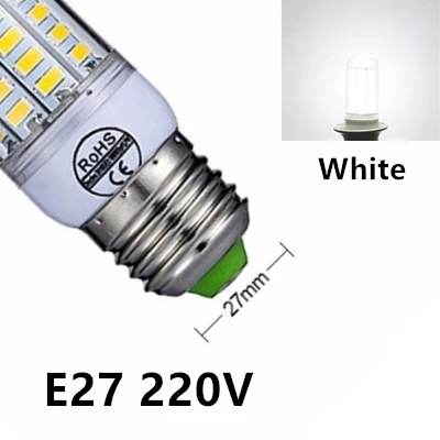 Светодиодный потолочный светильник E27 E14 светодиодный лампы SMD5730 220V лампы кукурузы 24 36 48 56 69 72 светодиодный s люстры лампы в форме свечи светодиодный светильник для дома светильник - Испускаемый цвет: Холодный белый