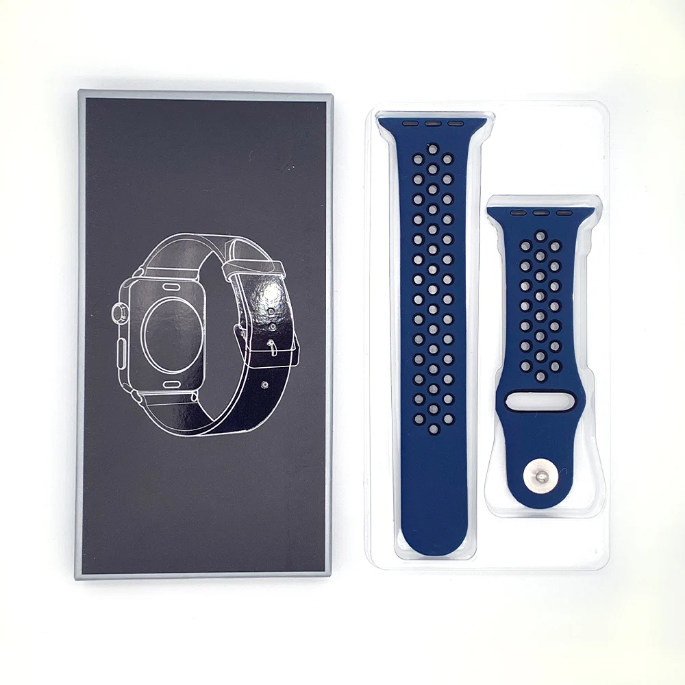10 шт./лот простые коробки для часов для Apple Watch Band 38 мм 42 мм кожа и силикон и нейлон полоса бумажная упаковка черная коробка