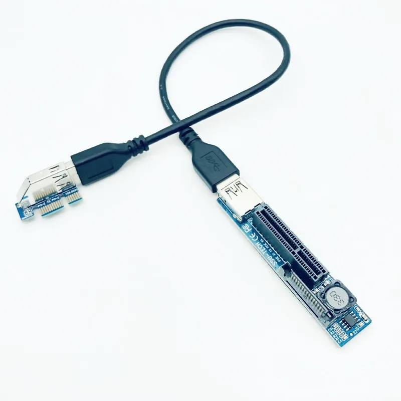 BTBcoin Add On Card PCI-E Riser PCIE PCI-Express X1 to X4 Riser PCI E Riser Card удлинитель адаптера с 30 см USB3.0 удлинитель