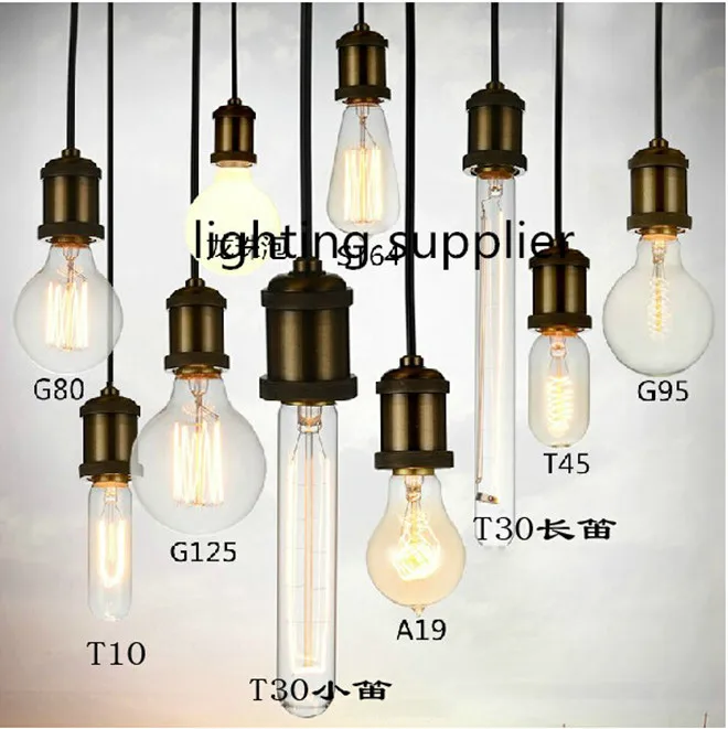 Edison bulb chandelier lights Hanging brass lamp holder edison