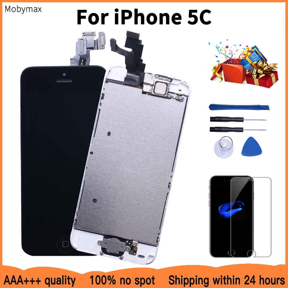 AAA +++ ЖК дисплей в сборе для iPhone 5c модуль с заменой дигитайзера и кнопкой возврата