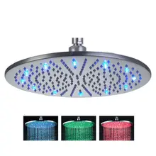 16 дюймов 40 см изменение цвета светодиодный душ из нержавеющей стали для ванной комнаты