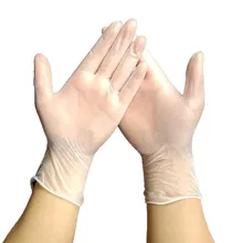 100 шт одноразовые медицинские перчатки белые ПВХ перчатки антистатические латексные перчатки для очистки еды Ресторан кухонные рабочие перчатки