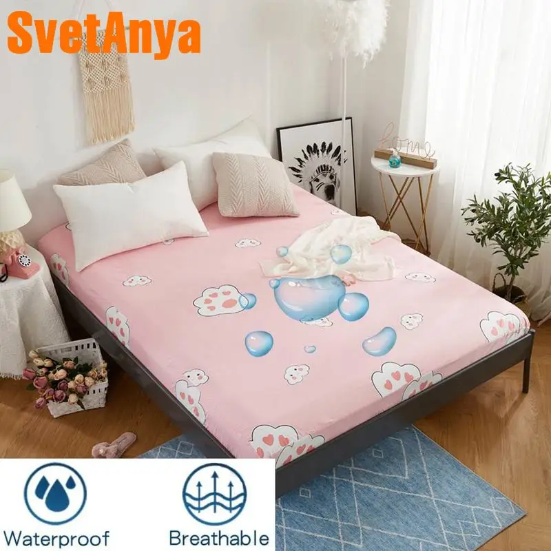 

Svetanya waterproof Mattress Cover /Protector pink Fitted Bedsheet