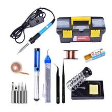 Паяльник набор 60 Вт Регулируемая температура сварочный паяльник с переключателем вкл/выкл ПАЯЛЬНЫЕ НАКОНЕЧНИКИ Solde
