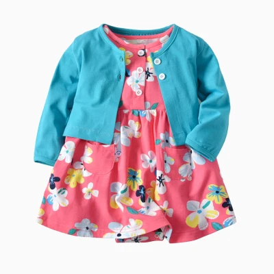 Одежда для маленьких девочек; комбинезон; комбинезоны для девочек; 2 предмета; хлопковый кардиган с длинными рукавами; платье принцессы; весенняя одежда для маленьких девочек - Цвет: YT-017-20
