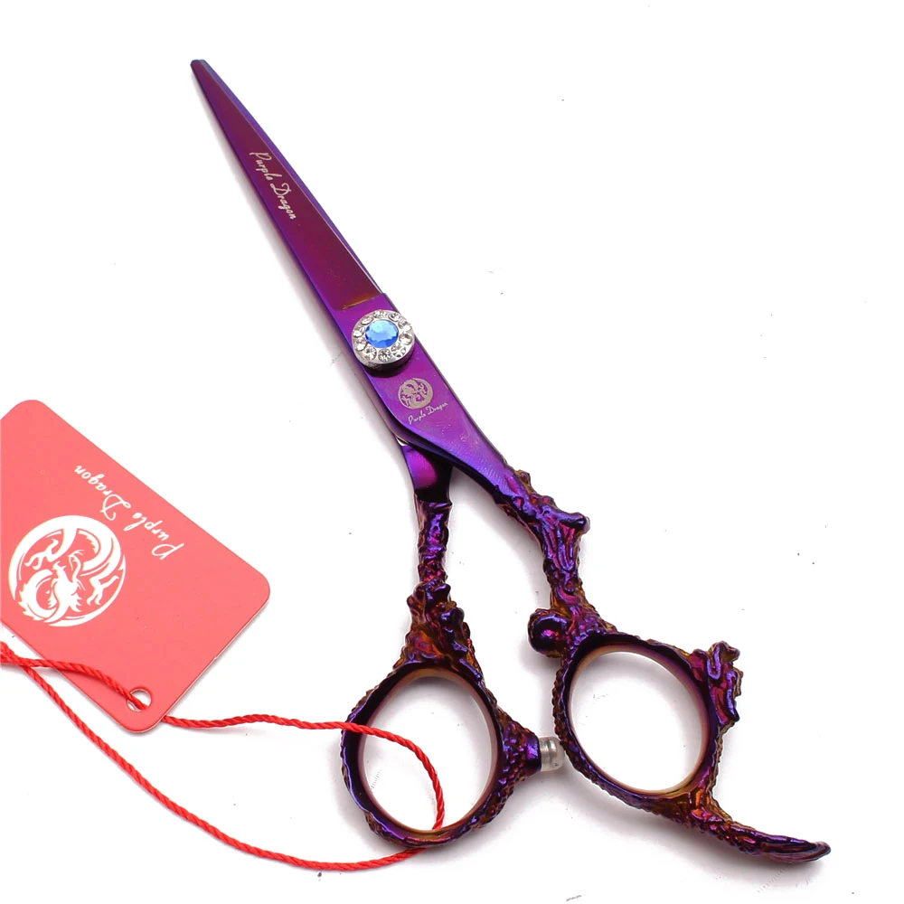

5.5" 16cm Titanium Purple Dragon Professional Hairdresser's Scissors Thinning Scissors Cutting Shears Salon Hair Scissors Z9005