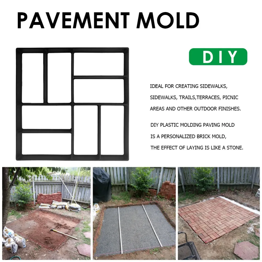 Креативная форма для изготовления садовых дорожек, многоразовая форма для бетонного цемента, шаговый камень, дизайн для асфальтоукладчика, форма для ходьбы, Пластиковая форма для кирпича, Прямая поставка