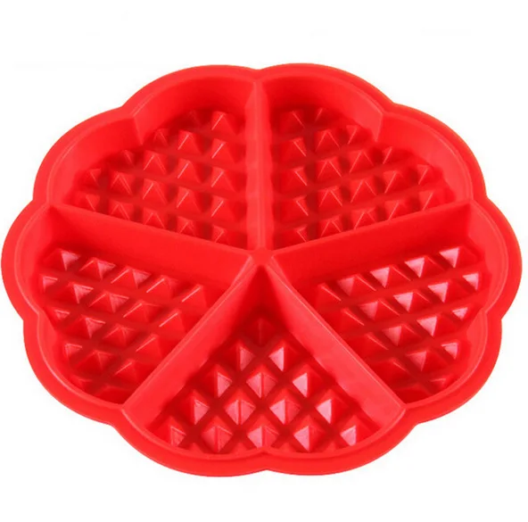 

1 X Heart-shaped Waffles Mold 5-Cavity Bundt Oven Muffins Baking Mould Cake Pan Silicone Mold Tool