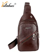 Valenkuci Vinatge, кожаная нагрудная сумка с отверстием для наушников, Мужская водонепроницаемая Противоугонная сумка через плечо для мужчин, мужская сумка на плечо