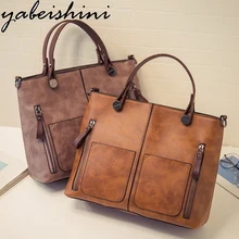 YABEISHINI New Brand Vintage Lady Handbag Designer Women Shoulder Bags Famous Double Pocket Bags Casual Tote Bags Sac a Main