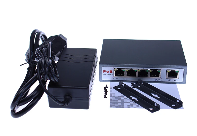 CCTV 4-Порты и разъёмы 10/100 м PoE Net Switch/концентратор Мощность Over Ethernet PoE оптический трансмиссия для IP Камера Системы сетевые коммутаторы