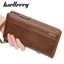 Baellerry Fashion Vintage Men Wallets Long Zipper Clutch Purse Casual Phone Wallet long section mini wallet men 2017 manbang fashion casual pure cowhide simple zipper clutch wallets black mbq2674ah