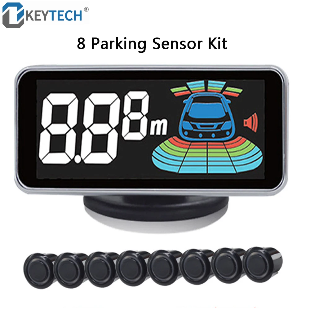 OkeyTech 8 sensores Sensor de aparcamiento coche de marcha atrás Radar aparcamiento coche Detector asistencia aparcamiento Radar reverso OkeyTech 8 sensores Sensor de aparcamiento coche de marcha atrás Radar aparcamiento coche Detector asistencia aparcamiento Radar reverso
