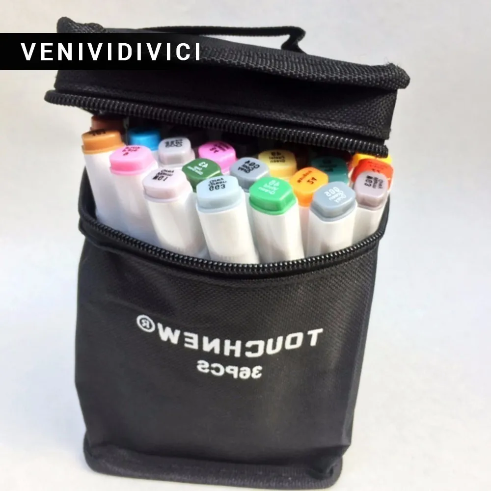 

Hot Sale Alcohol oily Two-headed school Students design Hand-painted 60 72 80 Color fine markers manga brush pen art supplies