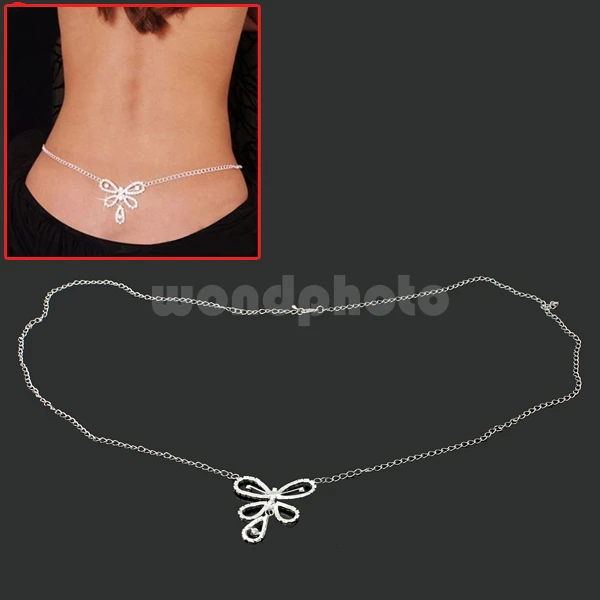 Hot Sexy Rhinestone Butterfly Bikini Body Waist Belly Chain Link Jewelry Gift |