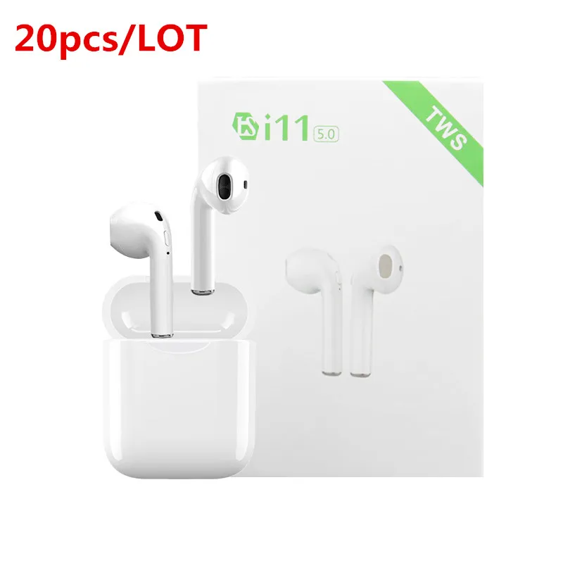 20 шт./лот i11 TWS Bluetooth 5 0 беспроводные наушники мини i7s с микрофоном для iPhone 6 s X 7 8 Samsung