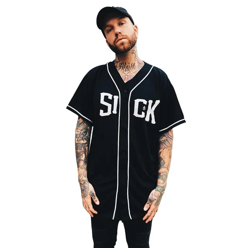 

men Baseball uniform Hip hop shirt Summer short sleeve Fashion clothing camisa masculina chemise homme print funny shirts men