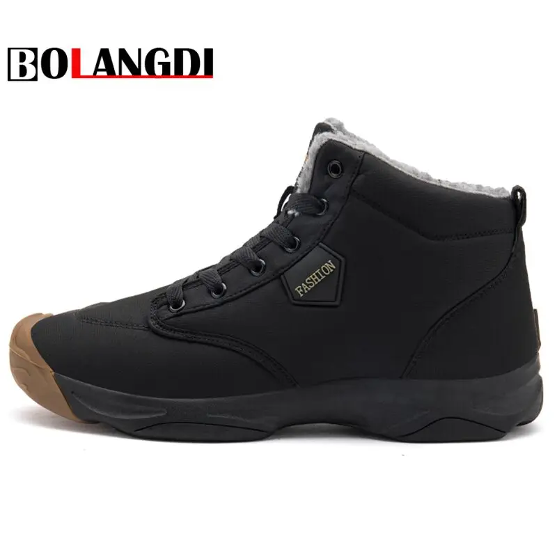 

Bolangdi New Winter Men Women Running Boots Warm Plush Waterproof Sneakers Outdoor Unisex Sport Shoes Comfortable Running Shoes