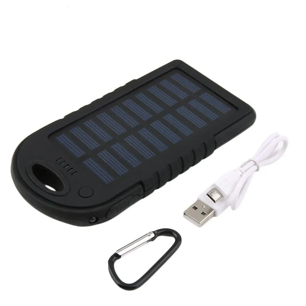 رقيقة جدا ثنائي USB للماء 5000 mAh بطارية خزان الطاقة الشمسية USB شاحن باوربانك للهاتف المحمول ل iphone لسامسونج