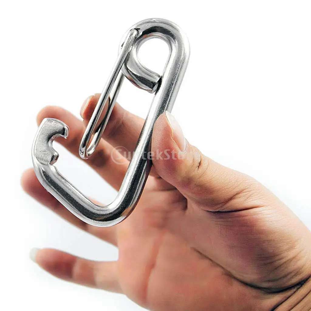 304 Stainless Steel Spring Hook Carabiner Clip Keychain 60mm 80mm 100mm Camping Hiking Outdoor