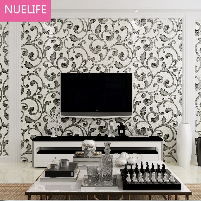 

0.53x10m European style scorpion leaf pattern non-woven wallpaper bedroom living room wedding room decoration wallpaper