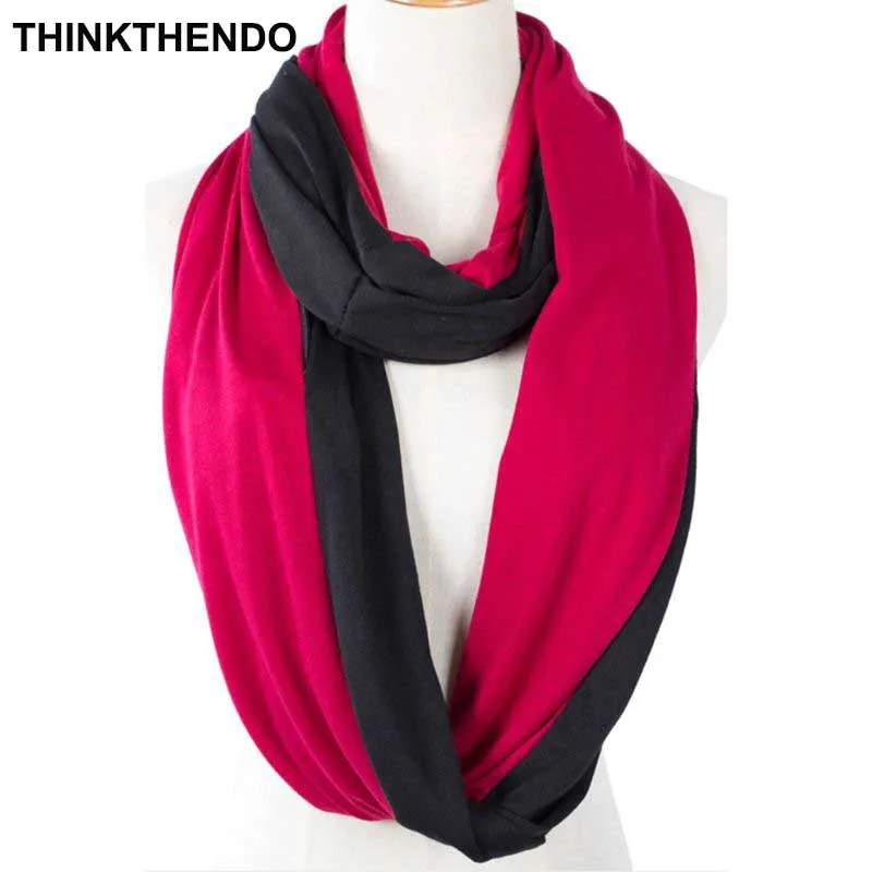 Womens Two Color Infinity Fashion Scarves Wrap Hidden