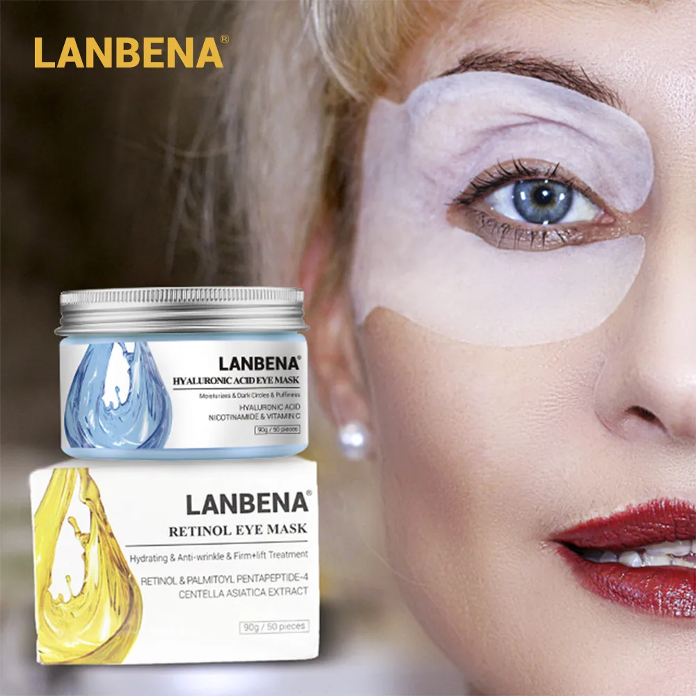

50pcs LANBENA Eye Mask Eye Patches Sleep Mask Hyaluronic Acid Retinol Remove Dark Circle Anti Age Ageless for Eyes Skin Care