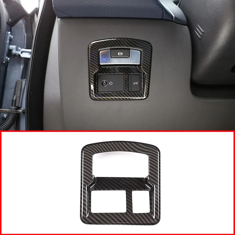 

Carbon Fiber For Land Rover Range Rover VELAR 2017 2018 ABS Chrome Inner Tail Door Switch Frame Electronic handbrake Cover Trim