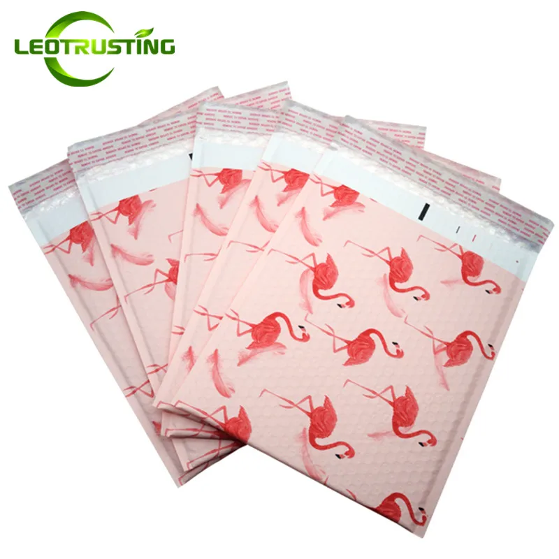 

Leotrusting 15pcs/lot 26x37cm Pink Flamingo Bubble Mailer Adhesive Envelopes Bag Safty Bubble Courier Gift Clothes Packaging Bag