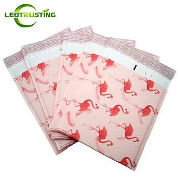 

Leotrusting 15pcs/lot 26x37cm Pink Flamingo Bubble Mailer Adhesive Envelopes Bag Safty Bubble Courier Gift Clothes Packaging Bag